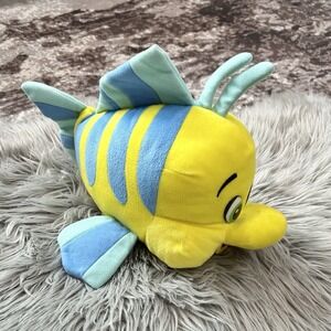 Disney Flounder Plush Ariel The Little Mermaid 15" Long Yellow Blue Fish VTG